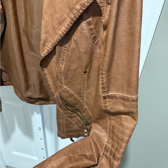 Brown Faux Leather Jacket - Picture 2 of 5